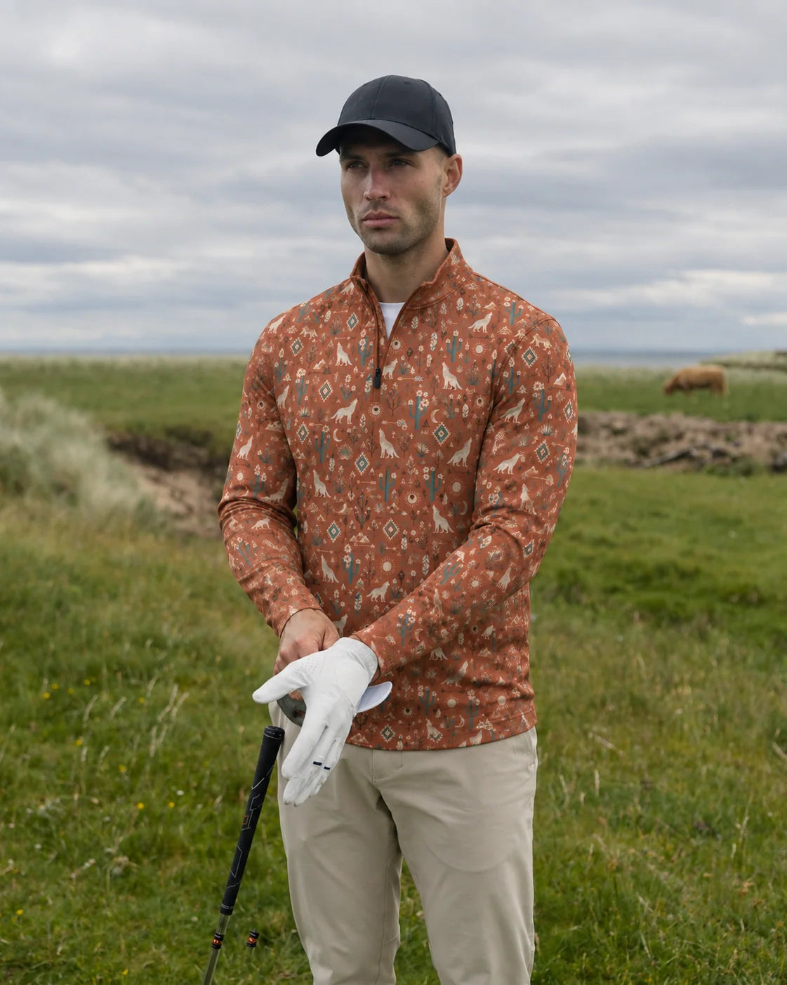 Desert Moon Southwest-Pullover mit kurzem Reißverschluss