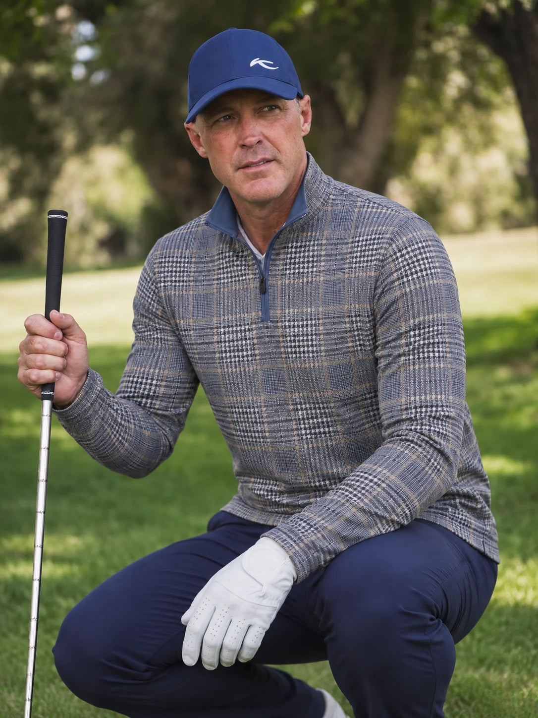 Ashford Plaid Golf Quarter-Zip-Pullover
