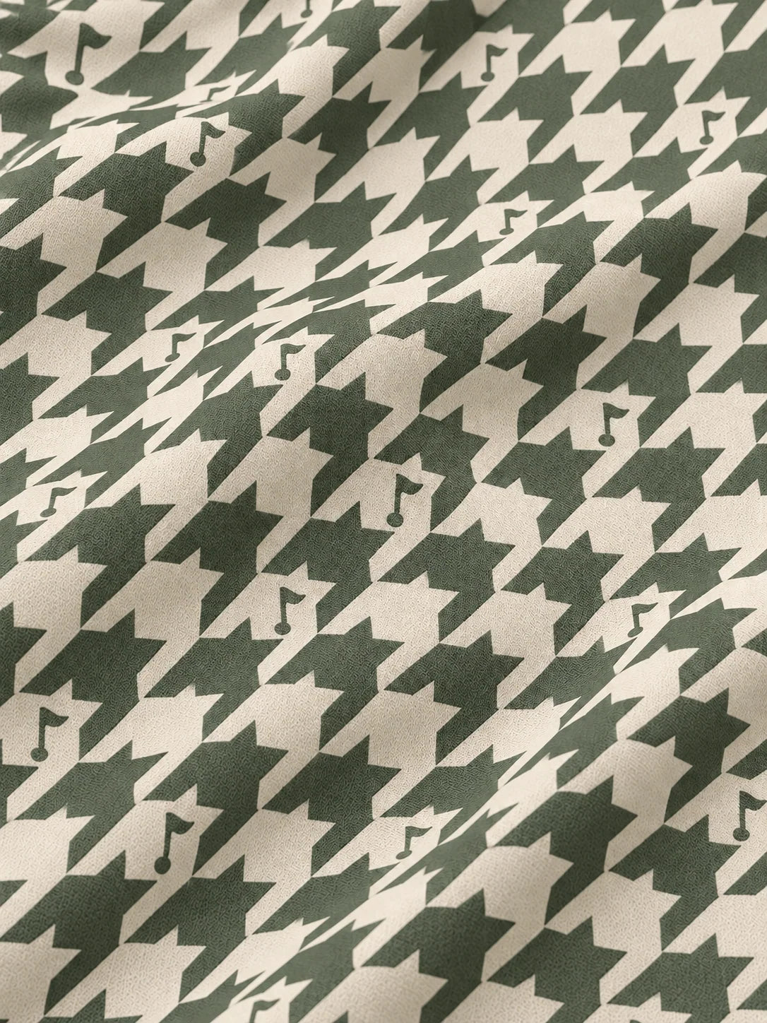 Salbeigrünes Hahnentritt-Performance-Golfpoloshirt