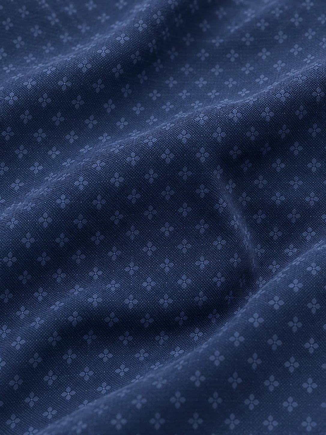 Mitternachtsblaues Performance-Golfpoloshirt mit Mikroprint